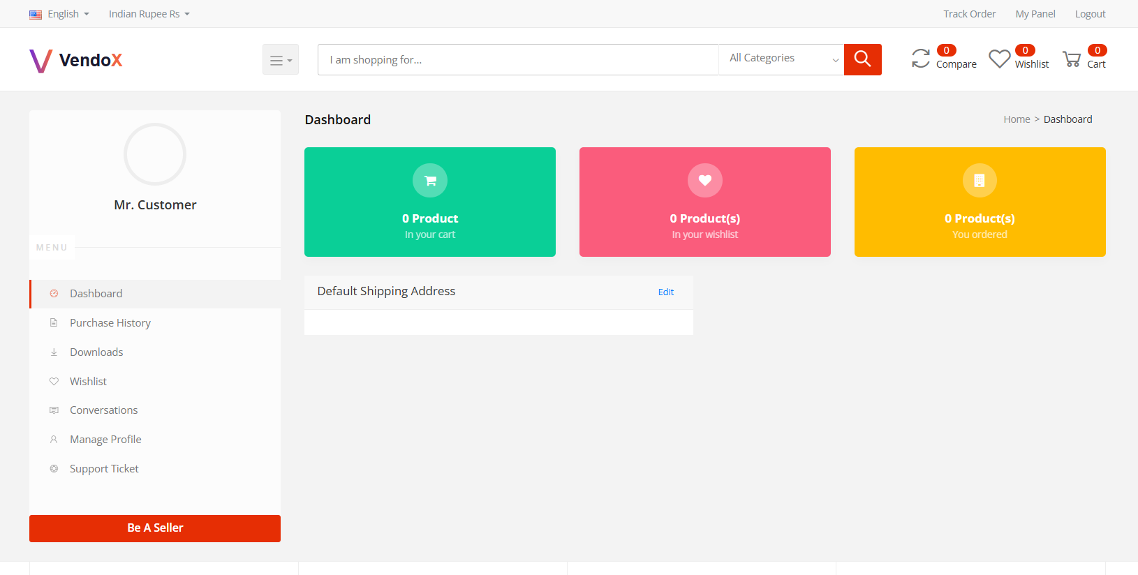 VendoX User Dashboard Preview